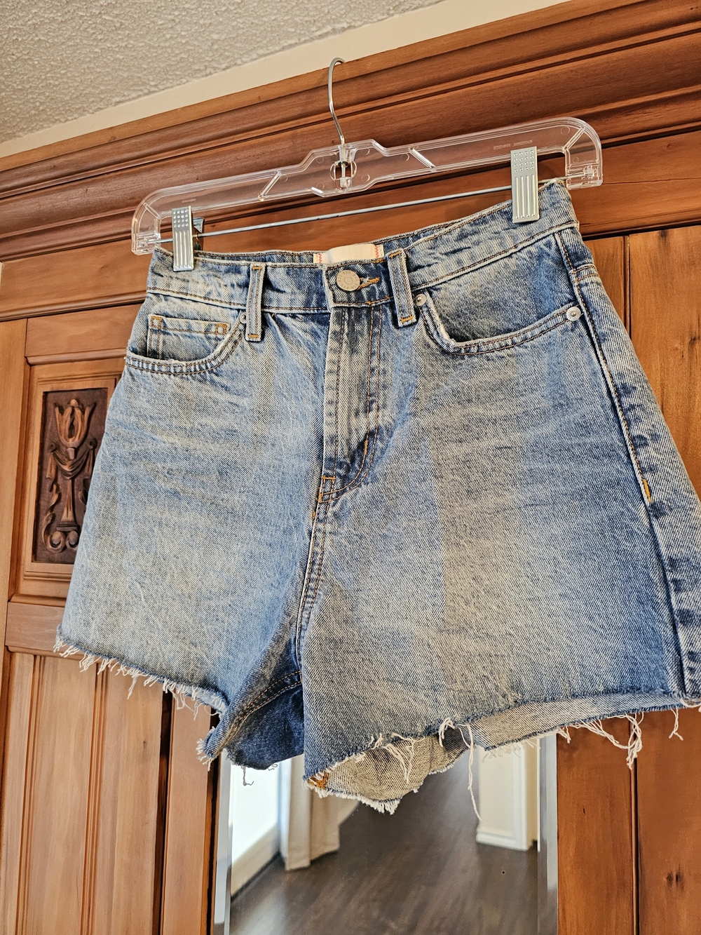 Classic High-Rise Light Blue Denim Women's Shorts